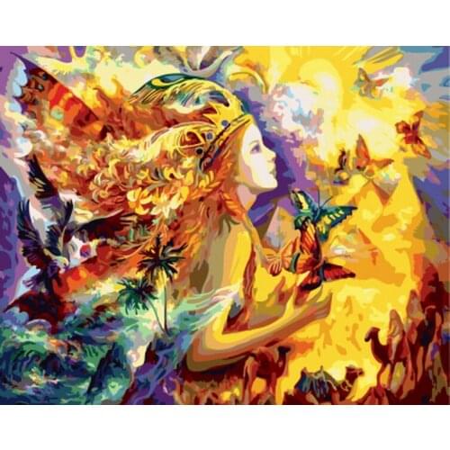 Frameless painting by numbers wall decor diy picture oil painting on canvas for home decor 4050 the queen