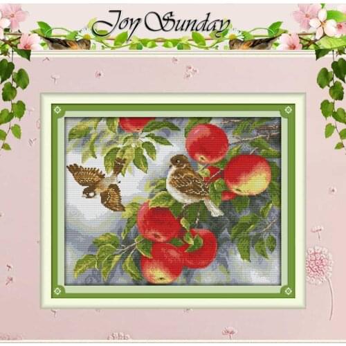 Birds and apples counted Cross Stitch 11CT 14CT Cross Stitch Set Wholesale DIY animals Cross-stitch Kit Embroidery Needlework