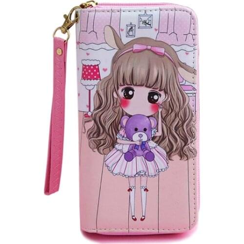 Lady Purses Women Wallets Cards Holder Lovely Bear Clutch Money Bags Long Woman Wallet Girls Coin Purse Bag Candy Colors Pcoket