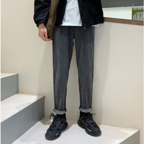 Women Streetwear Hip Hop Vintage Joggers Pants Men Baggy Black Jeans Pants 2021 Solid Korean Fashions Loose Denim Pants