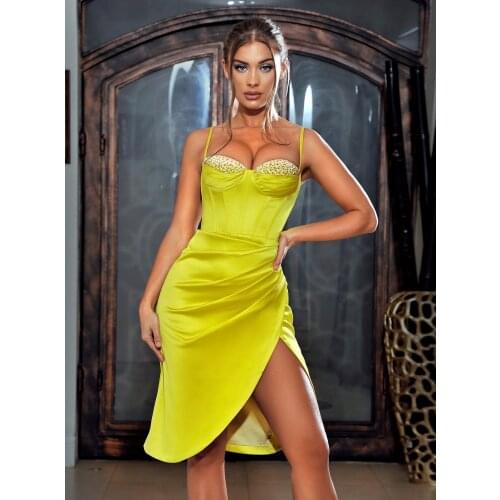 2021 New Summer Women Sleeveless Spaghetti Straple White Slim Split Bodycon Dress Elegant Club Celebrity Party Dresses Vestid