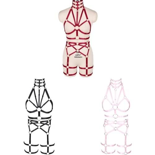 Harness Fashion Adjusatble Fetish Erotic Lingerie Body Stocking Belt Festival Rave Wear Stocking Garter Sexy Womens Underwear