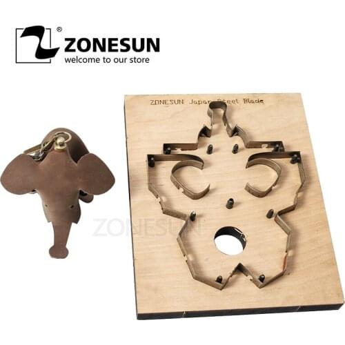 ZONESUN DIY Japan Steel Blade Rule Steel Die Cutting Mould Knife Tool Elephant Key Ring Leather Punch Die Wood Template Machine