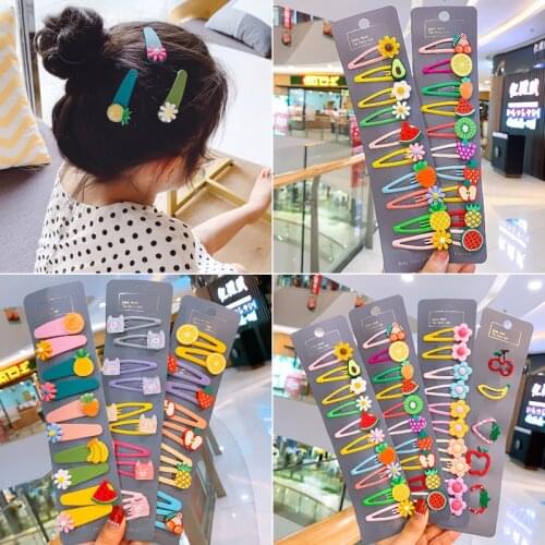 10PCS Korean Children Hairpin bb Clip Girls Cute Princess Headdress Baby Clip Hair Accessories for Girl Gifts