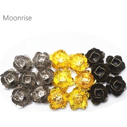 10pcs Silver Tone Gold Flower Shaped Bead Caps/Cones Beads Rack Plating End Caps for Jewelry Making HK121