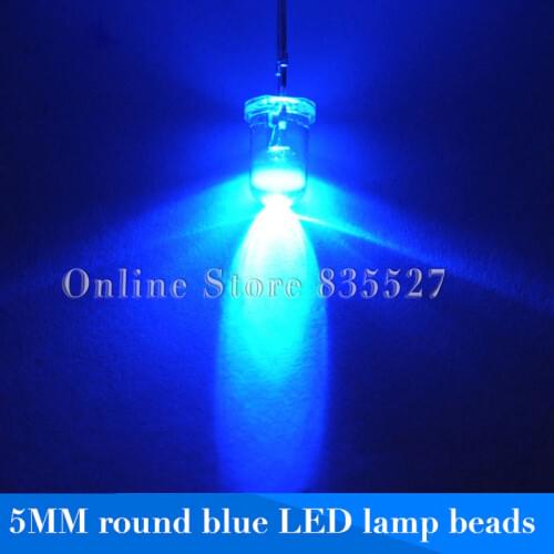 100PCS/LOT 5MM blue super bright LED crystal / light-emitting diodes round head