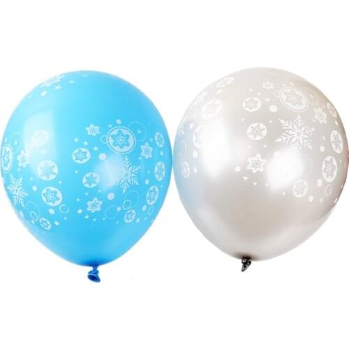 12pcs 12inch Christmas Snowflake Latex Balloons Birthday Wedding party Decorations blue gray ballon New Year Frozen kid toys
