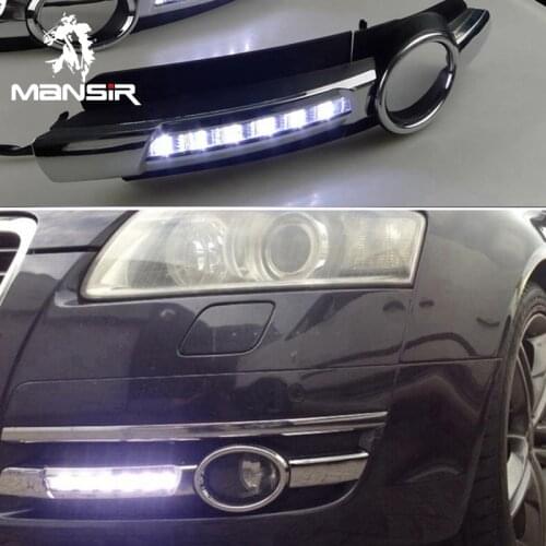 12V Daylights Car Headlight For Audi A6 C6 2005 2006 2007 2008 LED DRL Daytime Running Light Auto Fog Lamp