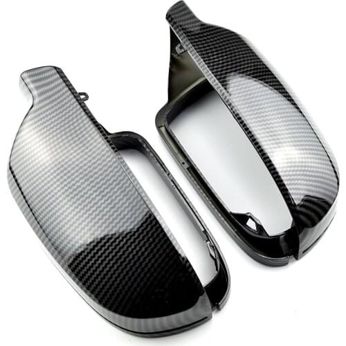 2Pcs Carbon fiber style Rearview Mirror Shells Cover Protection Cap Car Styling Shell Side Mirror Shell Covers For A3 A4 A5 B8.5