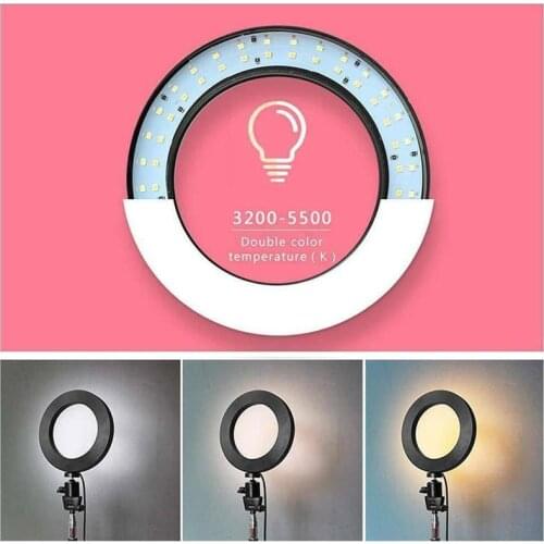 20cm Studio Ring Light with Camera Holder Video LED For Selfie/Live Dimmable Ring Light Beauty Show Lamp Tripod Photography 2021