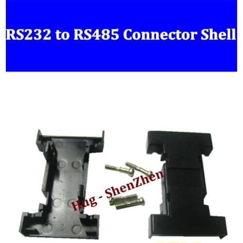 50pcs/lot DB9 female &male jack RS232 transfer to RS485 transverter plastic shell cover free shipping