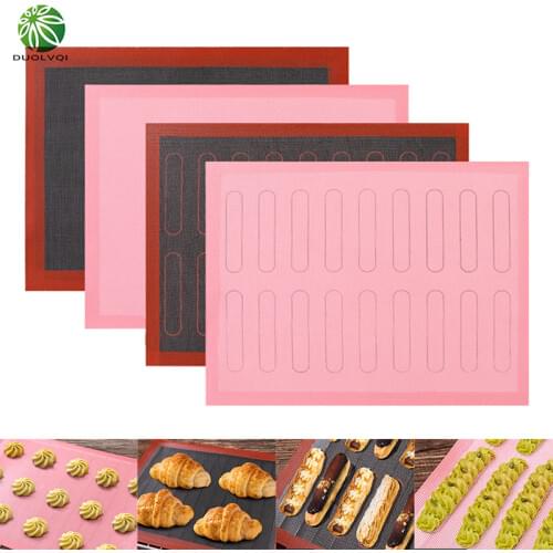 Duolvqi Non-Stick Silicone Baking Mat Bakeware Mats Biscuit Pastry Useful Cookie Bread Dessert Baking Oven Sheet BBQ Accessories