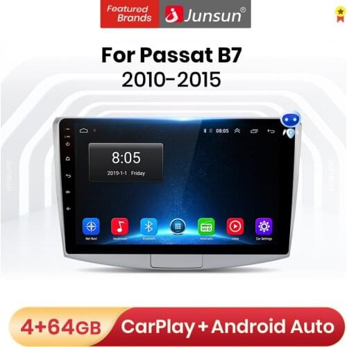 Junsun V1 Pro 4G+64G Android 10.0 4G Car Radio Multimedia Player For Passat B7 2010-2015 GPS Navigation no 2din dvd autoradio