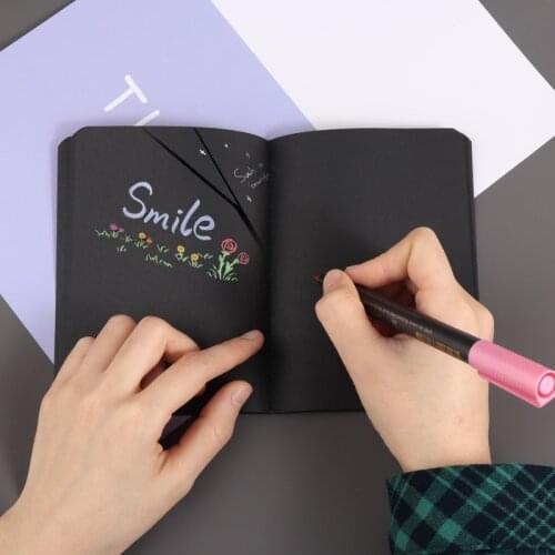 30 Sheets 56K Notepad Diary Notebook Drawing Painting Graffiti Blank Black Paper Sketch Painting Sketchbook