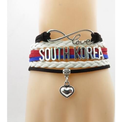 Infinity love south korea Bracelet fashion south korea flag bracelets paracord women and men girls jewelry