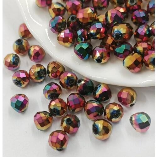8mm 70pcs/bag Facet Glass Beads Small Loose Beads Drop Shape Shining Charm DIY Jewelry Bracelets Necklace