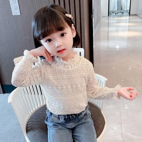 Childrens T-shirt Lace Floral T-shirt Girl Toddler Kids T-shirts Spring Autumn Childrens Clothing Girl