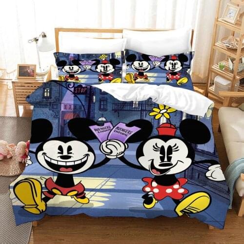 Twin size cheaper bedding set for kids bed decor double quilt covers king 3pcs home textile free shipping mickey mouse promotion