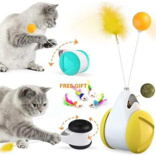 Tumbler Swing Toys for Cats Toy With Catnip with Wheels Automatic interactive Lrregular Rotating Mode Funny Cat Supplies
