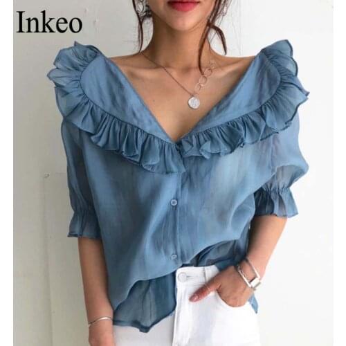 Inkeo Womens Chiffon Blouses