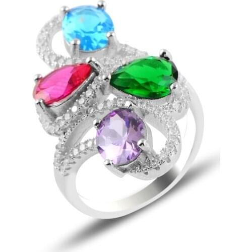 Silver 925 Sterling Zircon Stone Ring