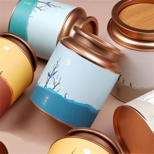 1pcs Tea Can Portable Organizer Alloy Seal Tea Box Cans Tea Caddy Kung Fu tea Sealed Cans Dried Fruit Collection Box