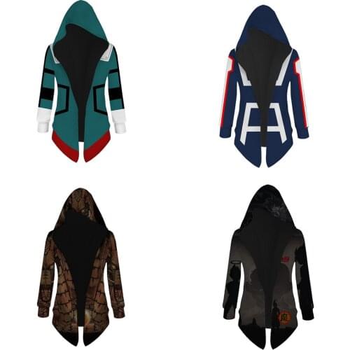 Anime My Hero Academia Cosplay Jacket Trench Coat Robe Cloak Halloween Carnival Costume Men Women Hooded Cape Coat
