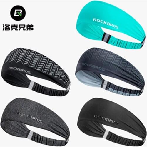 ROCKBROS Cycling Sweatband For Mens Womens Yoga Hair Bands Head Breathable Non-slip Headwrap Safety Band Running Accessories