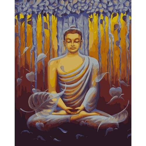 MaHuaf-j008 Buddha Painting Coloring by Numbers Digital DIY Oil Painting Hand-painted Paint by number art picture for home Decor