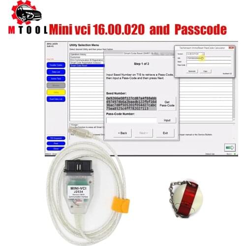 Mini Vci For Toyota TIS Techstream 16.00.020 Minivci FTDI For J2534 for Toyota Techstream ImmoReset PassCode Calculator