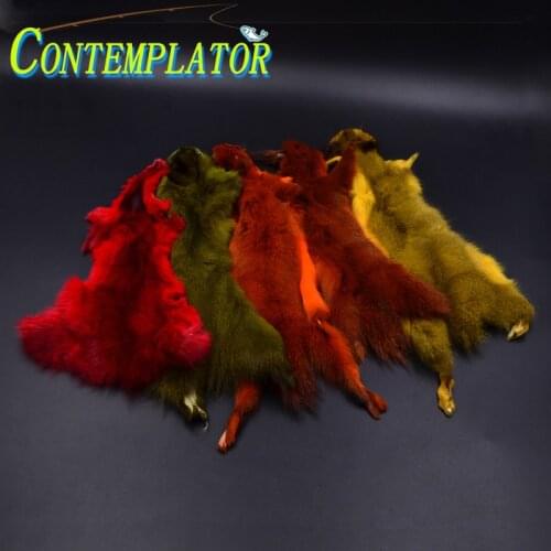Yellow/Red/Green 1pc Pine squirrel Small Streamers Nymphs Fly Tying Materials Thin Hide Soft Undulating Hairs For Small Flies