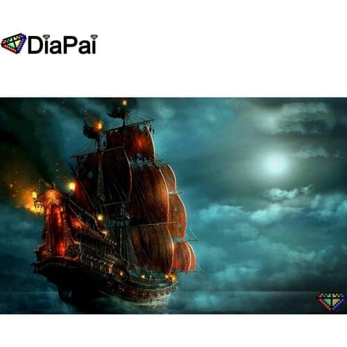 DIAPAI 5D DIY Diamond Painting 100% Full Square/Round Drill "Boat scenery" Diamond Embroidery Cross Stitch 3D Decor A23253