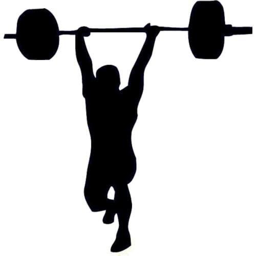 Car Sticker Fashion Weightlifting Sports Car Decoration Accessories Decal Creative Sunscreen Waterproof Black/White, 15cm*14cm