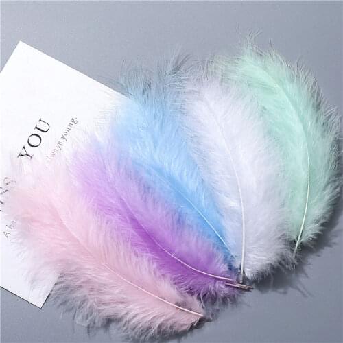 100Pcs/Lot Natural Turkey Marabou Feathers small For Crafts Plume Party Home Decoration DIY Wedding Balloon Accessories 10-15cm