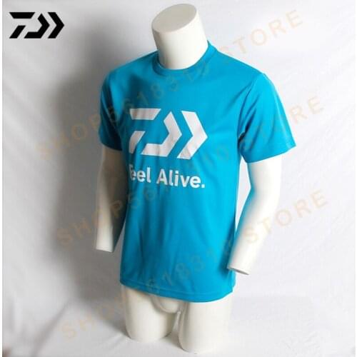 Daiwa New Fishing T-shirt Outdoor Fishing Clothing Sports Quick Dry Sun Protection Anti-UV Men Breathable Short Sleeve Tshirt