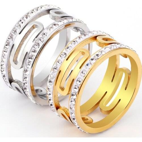 New geometric shape H stainless steel jewelry titanium steel ring wedding gift