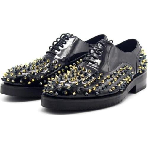 New Mens Fashion Outdoor Sport Shoes rivet lace up black oxfords men shoes wedding shoes