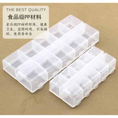 By ems or dhl 1000pcs Hot Selling New Plastic 10 Grids Pill Box Craft Organizer Adjustable