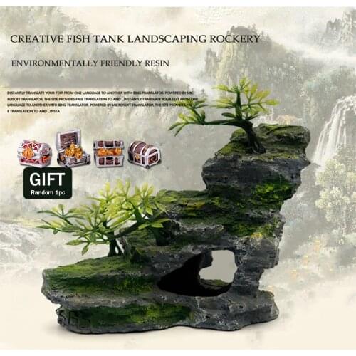 Resin Aquarium Landscaping Decoration Stone Mountain Rockery Micro Landscape Scenery Fish Tank Accessories
