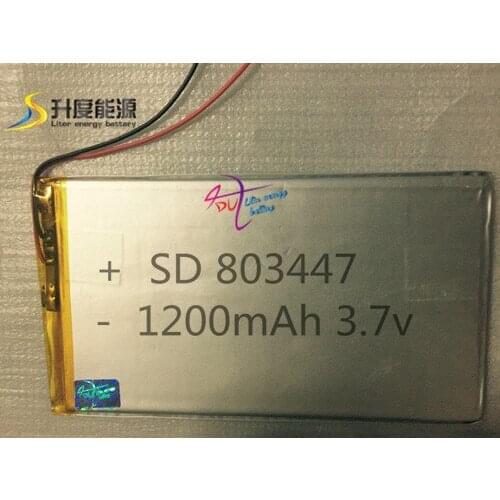 SD Customized small size lipo battery with pcm 803447 1200mAh