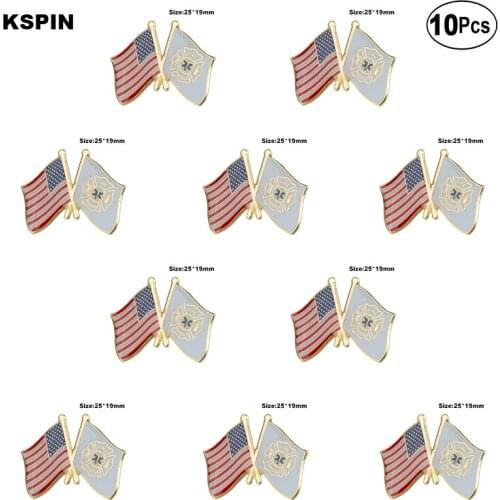 U.S.A & Fire Rescue Lapel Pin Flag badge Brooch Pins Badges 10Pcs a Lot