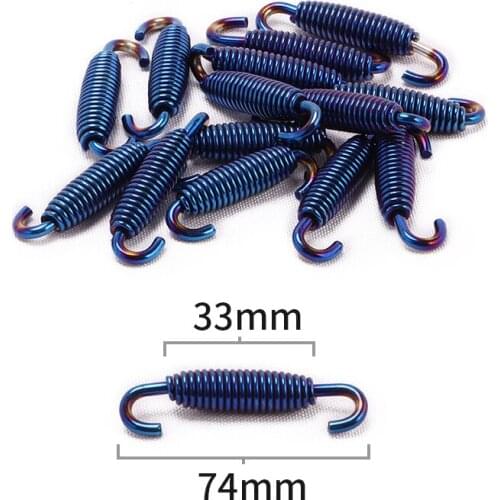 Universal Motorcycle Exhaust System 2 Pieces Fully Rotating Exhaust Springs Stainless Steel Hooks