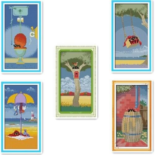 Everlasting Love Black Cat Chinese Cross Stitch Kits Ecological Cotton Diamond Painting Stamped 14 11CT DIY Wedding Decoration