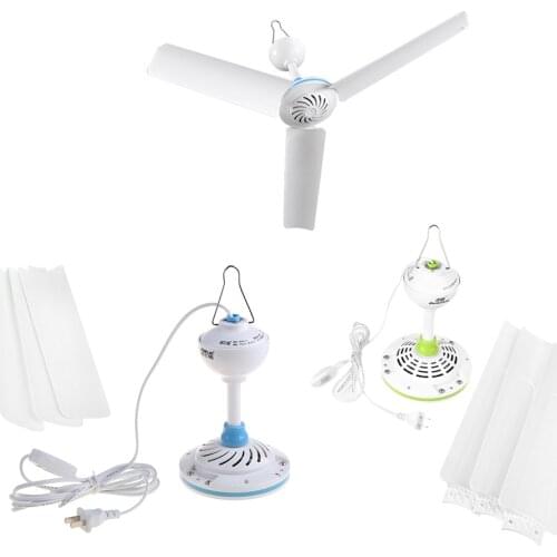AC 220V 15.7 to 41 inch Silent Ceiling Fan Mute Electric Hanging Fan with Switch for Dining Living Room Home Bed Dormitory