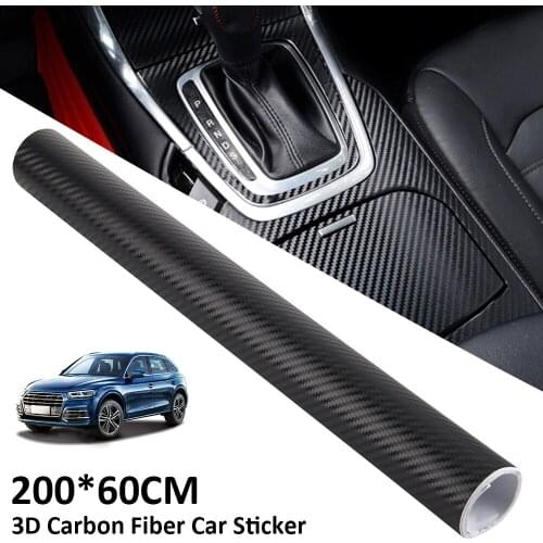200x60cm 3D Carbon Fiber Vinyl Wrap Film Car Wrapping Foil Console Computer Laptop Skin Phone Cover Motorcycle Stickers