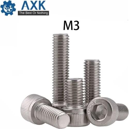 Screw Bolts Head Cap Hex Socket 304 Stainless Steel 100pcs/lot M3x12 Mm M3*12 Set Round High Din912 Lot (20 Pieces/lot) Metric