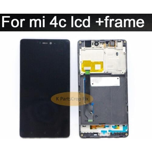 100% Tested Working LCD Display Touch Screen Digitizer Assembly with Frame For Xiaomi Mi4c Mi 4c M4c Phone Replace Parts