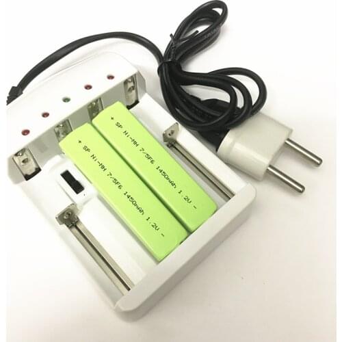 2-4PCS 1.2V rechargeable Ni-Mh 7/5F6 battery F6 1450mAh 7/5 F6 Chewing Gum cell + smart battery charger for Walkman MD CD player