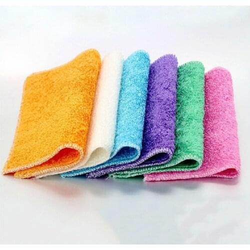 Hot Selling 5pcs Kitchen clean Bamboo Fiber Dishcloth Dish washing Cloth Rags dishrag Hand Towel for home use tools