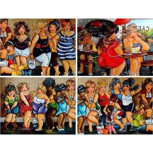 5D DIY Full Square Round Diamond Painting Mosaic Cartoon Sexy Fat Lady/Lady Cross Stitch Diamant Embroidery Mosaic Pretty Woman